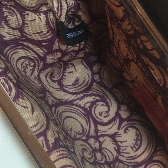 EUC Dark Brown Hobo Lauren Wallet Clutch with Silver Trim - Picture 13 of 16